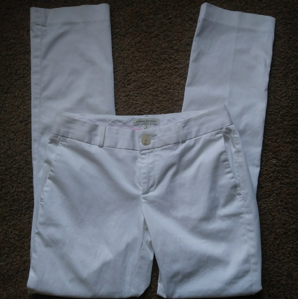 Banana Republic White Dress Pants Belt Loop Size 2